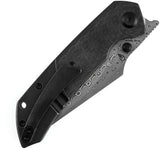 Kansept Knives Fenrir Linerlock Carbon Fiber & Titanium Folding Damascus Pocket Knife 1034D1