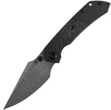 Kansept Knives Fenrir Linerlock Carbon Fiber & Titanium Folding Damascus Pocket Knife 1034D1