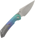 Kansept Knives Fenrir Top Linerlock Gray & Blurple Crystallized Titanium Folding 20CV Pocket Knife K1034H2