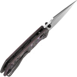 Kansept Knives Fenrir Crossbar Lock Purple Haze Carbon Fiber Folding Damascus Knife 1034V9