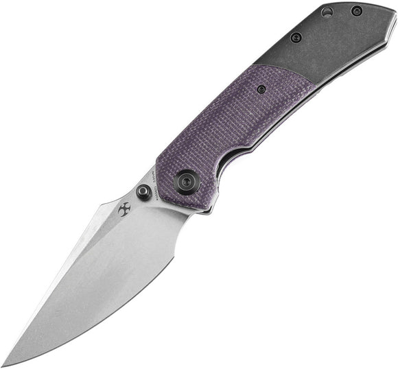 Kansept Knives Fenrir Linerlock Titanium & Purple Micarta Folding S35VN Knife 1034Z1