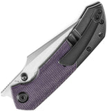 Kansept Knives Fenrir Linerlock Titanium & Purple Micarta Folding S35VN Knife 1034Z1