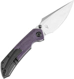 Kansept Knives Fenrir Linerlock Titanium & Purple Micarta Folding S35VN Knife 1034Z1