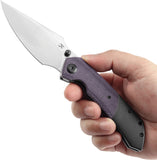 Kansept Knives Fenrir Linerlock Titanium & Purple Micarta Folding S35VN Knife 1034Z1