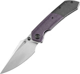 Kansept Knives Fenrir Linerlock Titanium & Purple Micarta Folding S35VN Knife 1034Z1