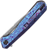 Kansept Knives Qilin Linerlock Timascus Folding Damascus Pocket Knife 1047A4