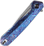 Kansept Knives Qilin Linerlock Timascus Folding Damascus Pocket Knife 1047A4