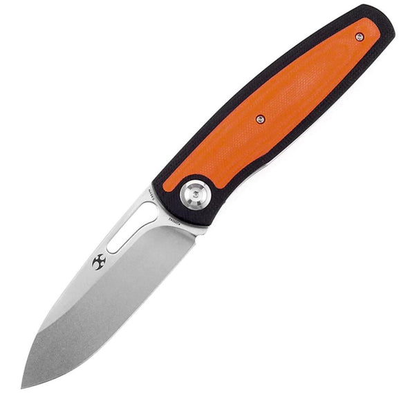 Kansept Knives Mato Linerlock Black & Orange G10 Folding CPM-S35VN Knife 1050A2