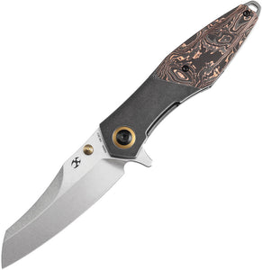 Kansept Knives Mistaken Framelock Titanium & Copper Carbon Fiber Folding 20CV Knife OPEN BOX