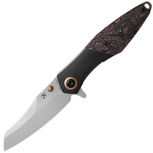 Kansept Knives Mistaken Framelock Titanium & Copper Carbon Fiber Folding 20CV Knife 1053A1