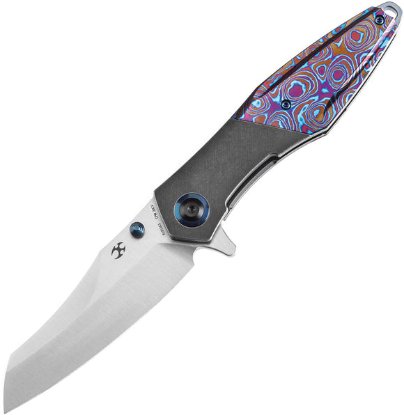 Kansept Knives Mistaken Framelock Titanium & Timascus Folding 20CV Knife 1053A3