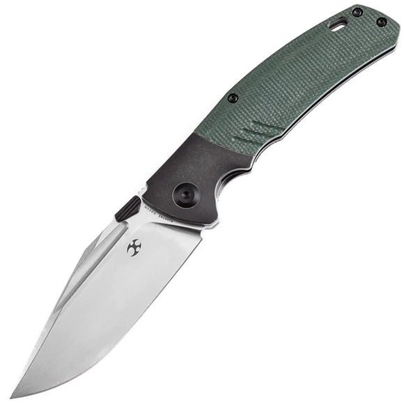 Kansept Knives Hinterland Framelock Titanium & Green Micarta Folding S35VN Knife 1057A2