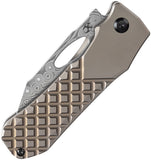 Kansept Knives Loki Framelock Bronze Frag Titanium Folding Damascus Knife 1058B5