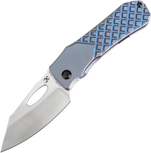 Kansept Knives Loki Framelock Blue Frag Titanium Folding S35VN Knife 1058B6