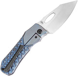 Kansept Knives Loki Framelock Blue Frag Titanium Folding S35VN Knife 1058B6