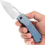 Kansept Knives Loki Framelock Blue Frag Titanium Folding S35VN Knife 1058B6