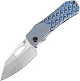 Kansept Knives Loki Framelock Blue Frag Titanium Folding S35VN Knife 1058B6