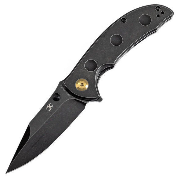 Kansept Knives Rei Framelock Black Titanium Folding CPM-20CV Pocket Knife 1061A1