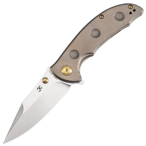 Kansept Knives Rei Framelock Bronze Titanium Folding CPM-20CV Pocket Knife 1061A2