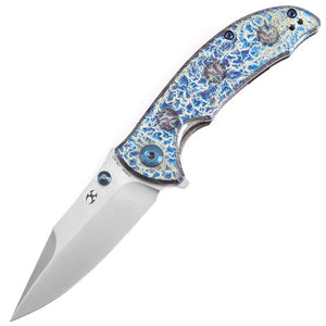 Kansept Knives Rei Framelock Lightning Strike Titanium Folding CPM-20CV Pocket Knife 1061A4