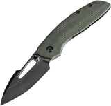 Kansept Knives Link Framelock Green Micarta & Titanium Folding 20CV Knife 1068A1