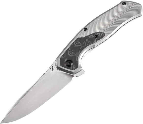 Kansept Knives Havorn Framelock Titanium & Rose Carbon Fiber Folding S35VN Knife 1069A2