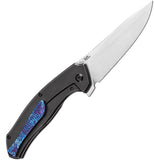 Kansept Knives Havorn Framelock Black Titanium & Timascus Folding S35VN Knife 1069A5