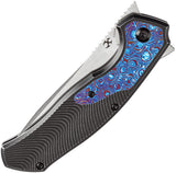 Kansept Knives Havorn Framelock Black Titanium & Timascus Folding S35VN Knife 1069A5