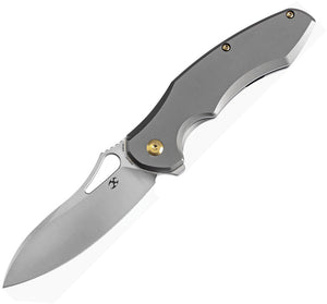 Kansept Knives Echis Framelock Gray Titanium Folding S35VN Pocket Knife 1071A1