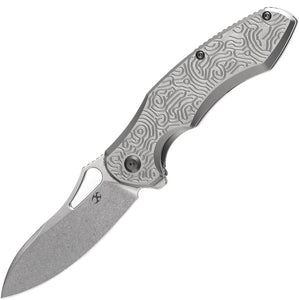 Kansept Knives Echis Framelock Textured Bead Blasted Titanium Folding S35VN Knife 1071A3