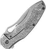 Kansept Knives Echis Framelock Textured Bead Blasted Titanium Folding S35VN Knife 1071A3