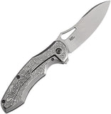 Kansept Knives Echis Framelock Textured Bead Blasted Titanium Folding S35VN Knife 1071A3