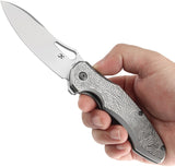 Kansept Knives Echis Framelock Textured Bead Blasted Titanium Folding S35VN Knife 1071A3