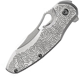 Kansept Knives Echis Framelock Textured Bead Blasted Titanium Folding S35VN Knife 1071A3