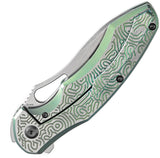 Kansept Knives Echis Framelock Textured Green Titanium Folding S35VN Knife 1071A4