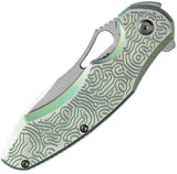 Kansept Knives Echis Framelock Textured Green Titanium Folding S35VN Knife 1071A4