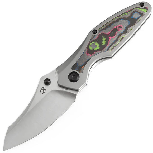 Kansept Knives Baba Yaga Framelock Titanium & 80s Carbon Fiber Folding 20CV Pocket Knife 1074A4