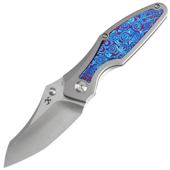 Kansept Knives Baba Yaga Framelock Titanium & Timascus Folding 20CV Pocket Knife 1074A7