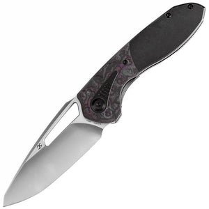 Kansept Knives Thoth Bolster Lock Purple Carbon Fiber & Titanium Folding 20CV Knife 1075T1