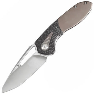 Kansept Knives Thoth Bolster Lock Twill Carbon Fiber & Titanium Folding 20CV Knife 1075T3