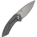 Kansept Knives ODD 21 Framelock Tiger Stripe Titanium Folding Damascus Pocket Knife 1077A5