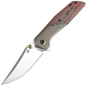 Kansept Knives Deadite Framelock Titanium & Lava Flow Carbon Fiber Folding S35VN Knife 1081A4