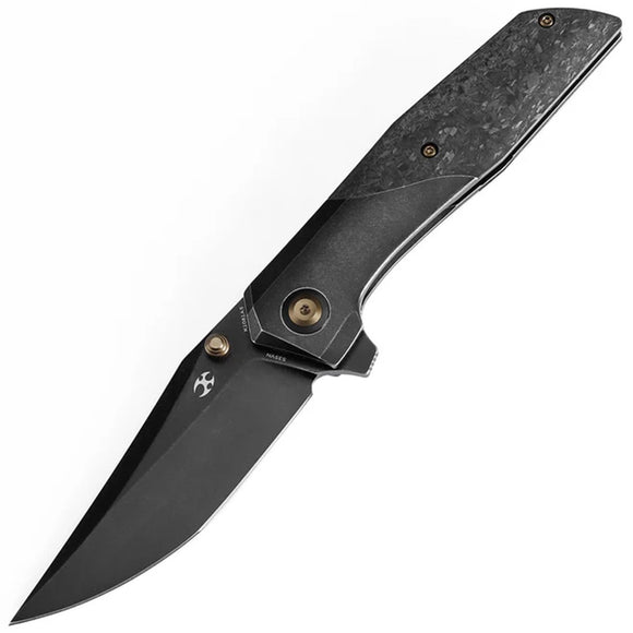 Kansept Knives Deadite Framelock Titanium & Shredded Carbon Fiber Folding S35VN Knife 1081A5