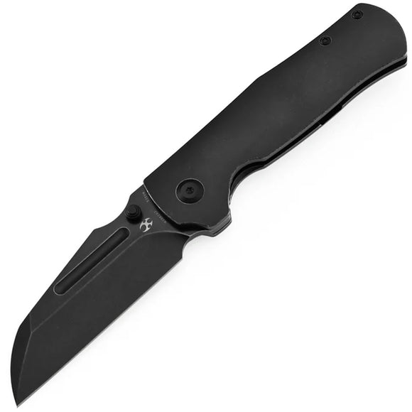 Kansept Knives Dreadnaught Framelock Black Titanium Folding S35VN Knife 1082A2