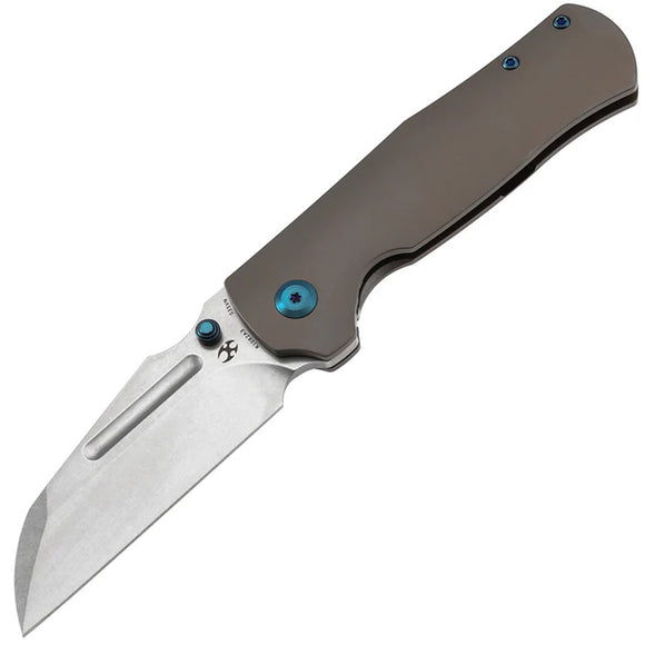 Kansept Knives Dreadnaught Framelock Bronze Titanium Folding S35VN Knife 1082A3