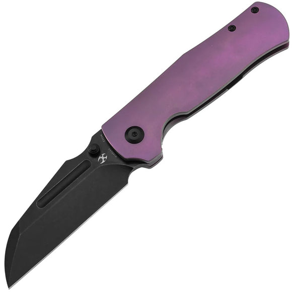 Kansept Knives Dreadnaught Framelock Purple Titanium Folding S35VN Knife 1082A4
