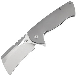 Kansept Knives Superhawk Framelock LTE Gray Titanium Folding S35VN Knife 1083A1