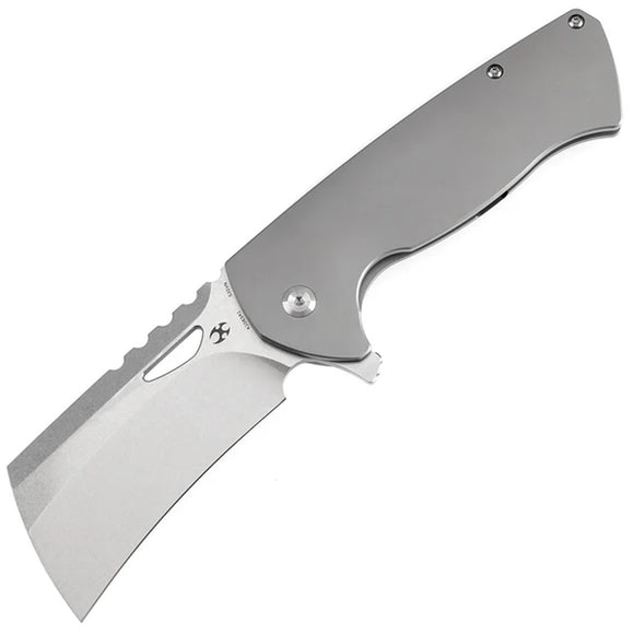 Kansept Knives Superhawk Framelock LTE Gray Titanium Folding S35VN Knife 1083A1