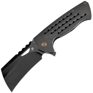 Kansept Knives Superhawk Framelock LTE Black Titanium Folding S35VN Knife 1083A3