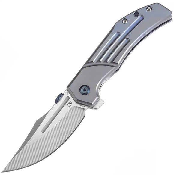 Kansept Knives Orion Framelock Blue Titanium Folding S35VN Pocket Knife 1089A1